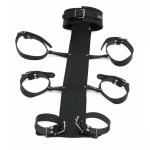 Real Leather Cowhide BDSM Restraint Set | Wrist Neck Arm & Elbow Cuffs