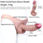 7" Silicone Wearable Penis Sleeve Realistic Textured Girth Extender Intimacy Toy