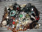 Vintage to Now-Mystery Jewelry Bags-All Wearable!-Black, Silver & Gold Tone