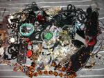 Vintage to Now-Mystery Jewelry Bags-All Wearable!-Black, Silver & Gold Tone