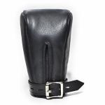 BDSM Leather Black Fist Mitts Gloves, Restraints Bondage Cuffs Lockable 2 pieces