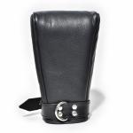 BDSM Leather Black Fist Mitts Gloves, Restraints Bondage Cuffs Lockable 2 pieces