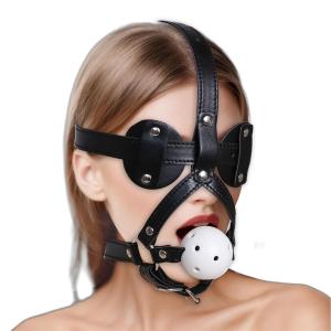 Mouth Ball Gags with Bondage Blindfold, BDSM Bondage Toys for Adult Play, Fet...