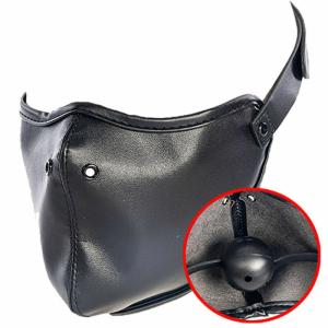 Bondage Half Face Mask with Mouth Gag Plug Slave Stuffed BDSM Couples Game Toys