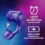 Tandem Couples Vibrating Ring, Personal Massager, 1 Count, Violet