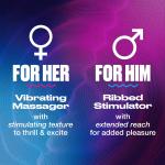 Tandem Couples Vibrating Ring, Personal Massager, 1 Count, Violet