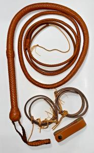 Handmade Genuine Kangaroo Hide Leather Bullwhip 12ft Long Indiana Jones Tan Whip