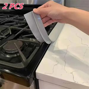 2Pcs Kitchen Silicone Stove Counter Gap Cover Oven Guard Spill Seal Slit Filler