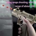 Semi Automatic Handgun Realistic Shoots Rubber Bullets Long Range 20 Bullets 