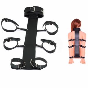 Real Leather Cowhide Wrist Cuffs BDSM Restraints Bondage Back  Neck Arms Cuffs