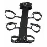 Real Leather Cowhide Wrist Cuffs BDSM Restraints Bondage Back  Neck Arms Cuffs