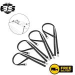 Real Cow Leather 4-Piece Bed Restraint Set with Connector Belts & Leash Straps