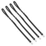 Real Cow Leather 4-Piece Bed Restraint Set with Connector Belts & Leash Straps