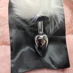 Furry Fox + Bunny Tail Plug Metal Stopper Butt Adult Couple Fun Bedroom Play