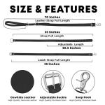 Real Cow Leather 4-Piece Bed Restraint Set with Connector Belts & Leash Straps