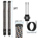 2X 2ft Fat Spiral LED Whip Light Antenna for ATV UTV RZR Polaris Off Road Buggy