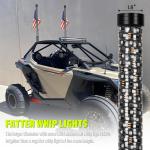 2X 2ft Fat Spiral LED Whip Light Antenna for ATV UTV RZR Polaris Off Road Buggy