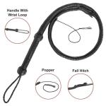 Indiana Jones Bullwhip Genuine Leather Black 4 Feet Long 12 Plait Bull Whip
