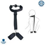 Adjustable Leather BDSM Restraint Kit with Ball Gag and Handcuffs