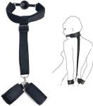 Adjustable Leather BDSM Restraint Kit with Ball Gag and Handcuffs