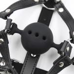 Head-Harness-Mouth-Ball-Gag-BDSM-Play-Slave-Master-Bondage-Gear Nose Hook BDSM