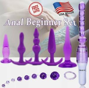 7Pcs-Vibrator-Anal-Stimulator-Massager-for-Women Men Couples Use Lubricant