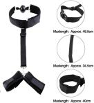 Adjustable Leather BDSM Restraint Kit with Ball Gag and Handcuffs