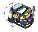 Blue Cleaning Supply Caddy Bag, Wearable Organizer, Dividers, Strap, Household