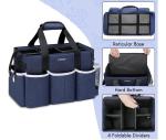 Blue Cleaning Supply Caddy Bag, Wearable Organizer, Dividers, Strap, Household