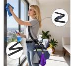 Blue Cleaning Supply Caddy Bag, Wearable Organizer, Dividers, Strap, Household