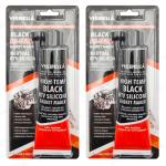 2X 3.7oz RTV Silicone Instant Gasket Maker Sealant Tube Black High Temperature