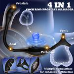 Adult Toys for Men, Remote Control Prostate Massager with Vibrating Cocck Ring,