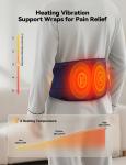 Heating Pad with Massager for Back Pain , 47-60" Lower Back Massager Wearable...