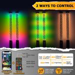 2FT Fat LED Whip APP Controlled Antenas De LED Quick Release Whip Light for UTV