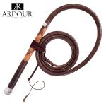 Genuine Leather Australian Stock Whip with 18 inches fine wood handle and 8 Feet
