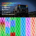 2PCS 2FT Spiral LED Fat Whip Light Antenna RGB Chasing For Can-am X3 RZR UTV ATV