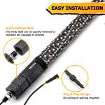 2FT Fat LED Whip APP Controlled Antenas De LED Quick Release Whip Light for UTV