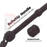 Leather Bullwhip 4–16 Foot 16-Plait Handmade Dark Brown Functional Bull whip