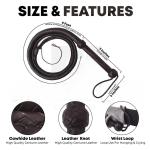 Handmade Leather Bullwhip 4 to 10 ft Long 8 Plaits  Indiana Jones Style Cracking