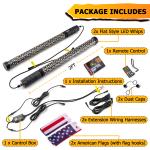 2FT Fat LED Whip APP Controlled Antenas De LED Quick Release Whip Light for UTV