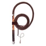 Genuine Leather Australian Stock Whip with 18 inches fine wood handle and 8 Feet