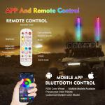 2PCS 2FT Spiral LED Fat Whip Light Antenna RGB Chasing For Can-am X3 RZR UTV ATV