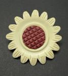 LARGE Vintage Red & Cream Celluloid Realistic FLOWER Button - 2-1/4" (BC4)