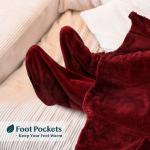 Wearable Blanket with Foot Pocket Sleeves Soft Fleece Wrap for Sofa Couch TV