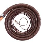 Genuine Leather Australian Stock Whip with 18 inches fine wood handle and 8 Feet