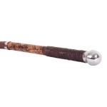 Genuine Leather Australian Stock Whip with 18 inches fine wood handle and 8 Feet