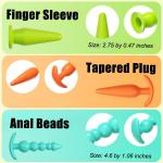 Colorful Anal Training Kit with 3 Beginner Friendly Plugs and Finger Sleeve