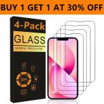 4 PACK For iPhone 17 16 15 14 13 12 11 Pro Max Tempered Glass Screen Protector