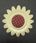 LARGE Vintage Red & Cream Celluloid Realistic FLOWER Button - 2-1/4" (BC4)