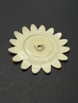 LARGE Vintage Red & Cream Celluloid Realistic FLOWER Button - 2-1/4" (BC4)